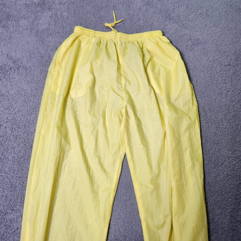 Pro Spirit Unisex L Track Pants Yellow Nylon Vintage Windbreaker Zipper Ankle